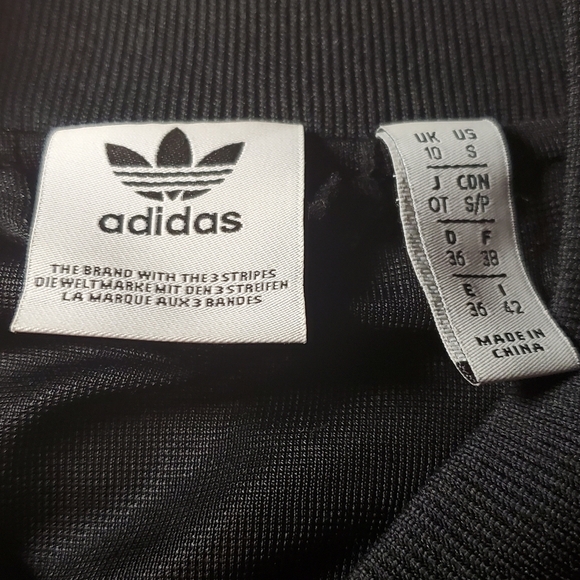 Vintage Adidas Track Jacket Size S Y2k Glossy Black White Stripes Zip Pockets - Picture 4 of 8